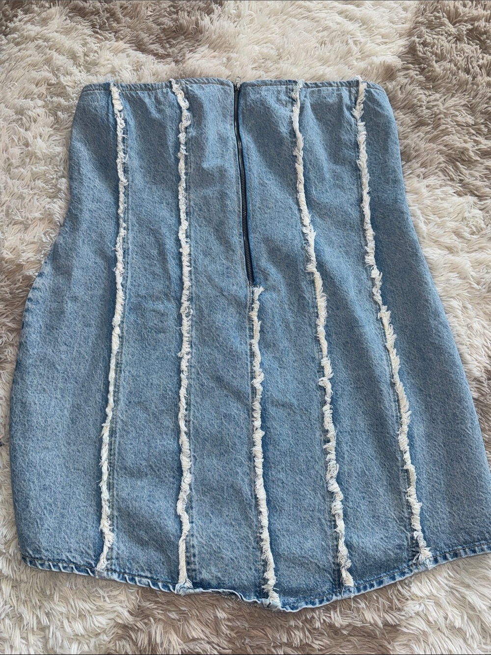 ASOS Light Blue Distressed Denim Mini Dress